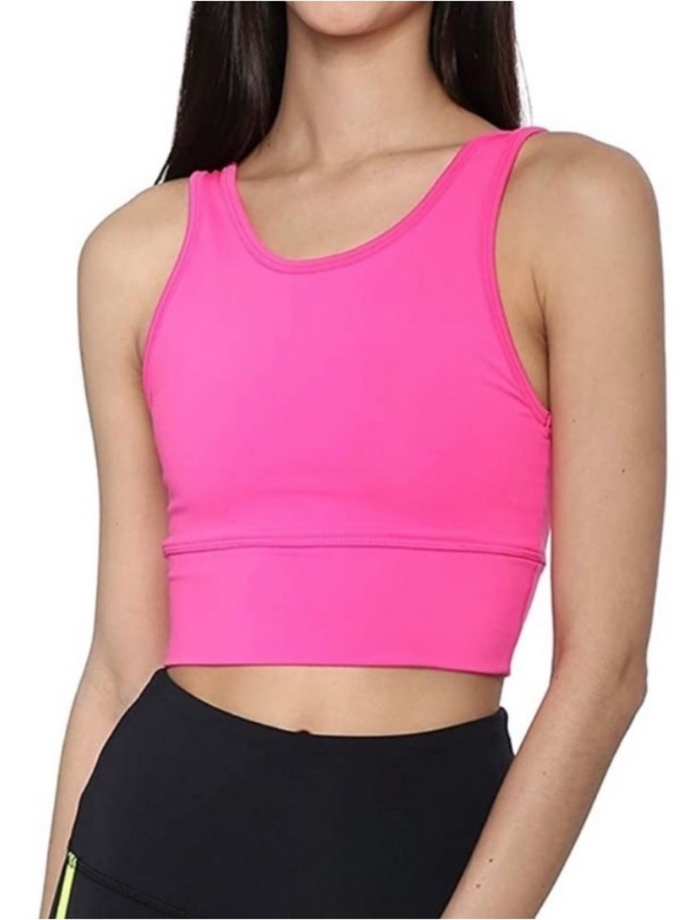 Strut This Pink High-Neck Crop Sports Bra